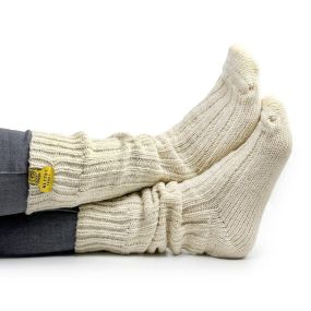 Gestrickte Wollsocken - weiß - texel